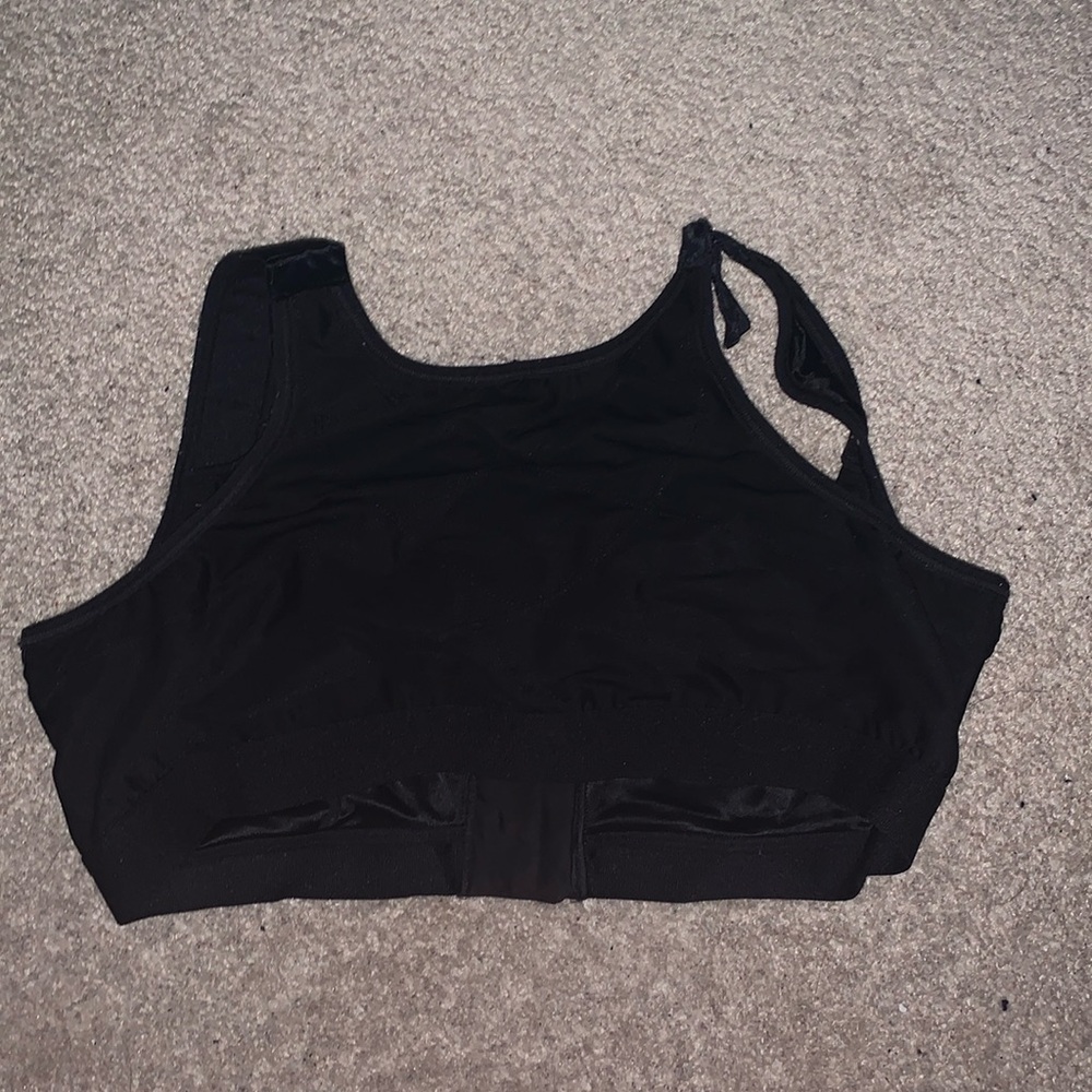 Black Supportive Athletic Bra with Wide Straps